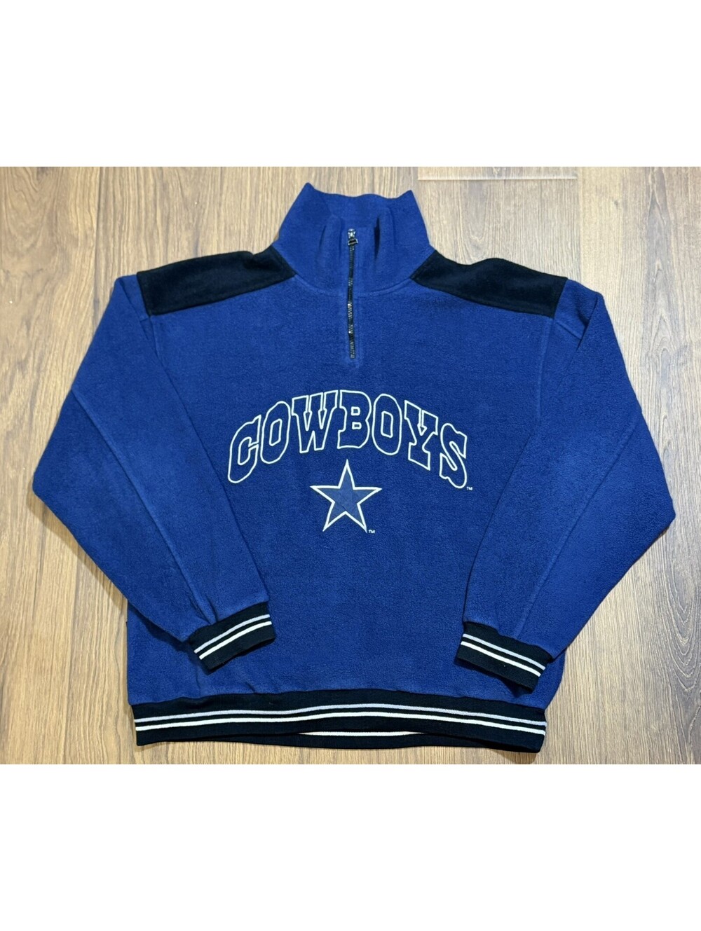 Vintage 90s Dallas Cowboys Mirage Mens XL Blue 1/4 Zip Fleece Pullover #15B